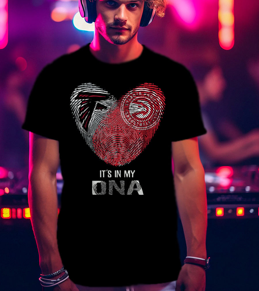 Falcons Atlanta Hawks Fingerprint It's In My Dna T-Shirt