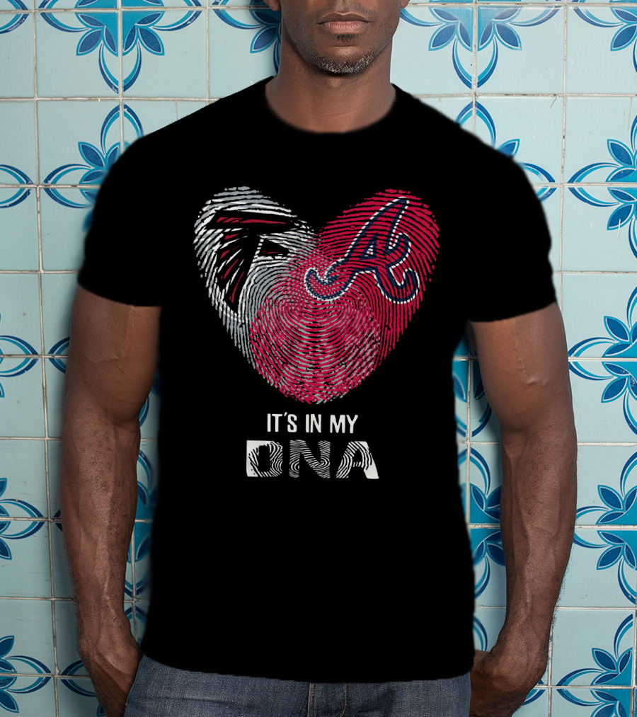 Falcons Braves It's In My Dna Fingerprint Heart T-Shirt