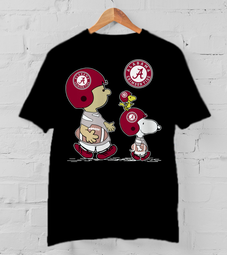 Alabama Crimson Tide Snoopy Woodstock Football Helmet T-Shirt
