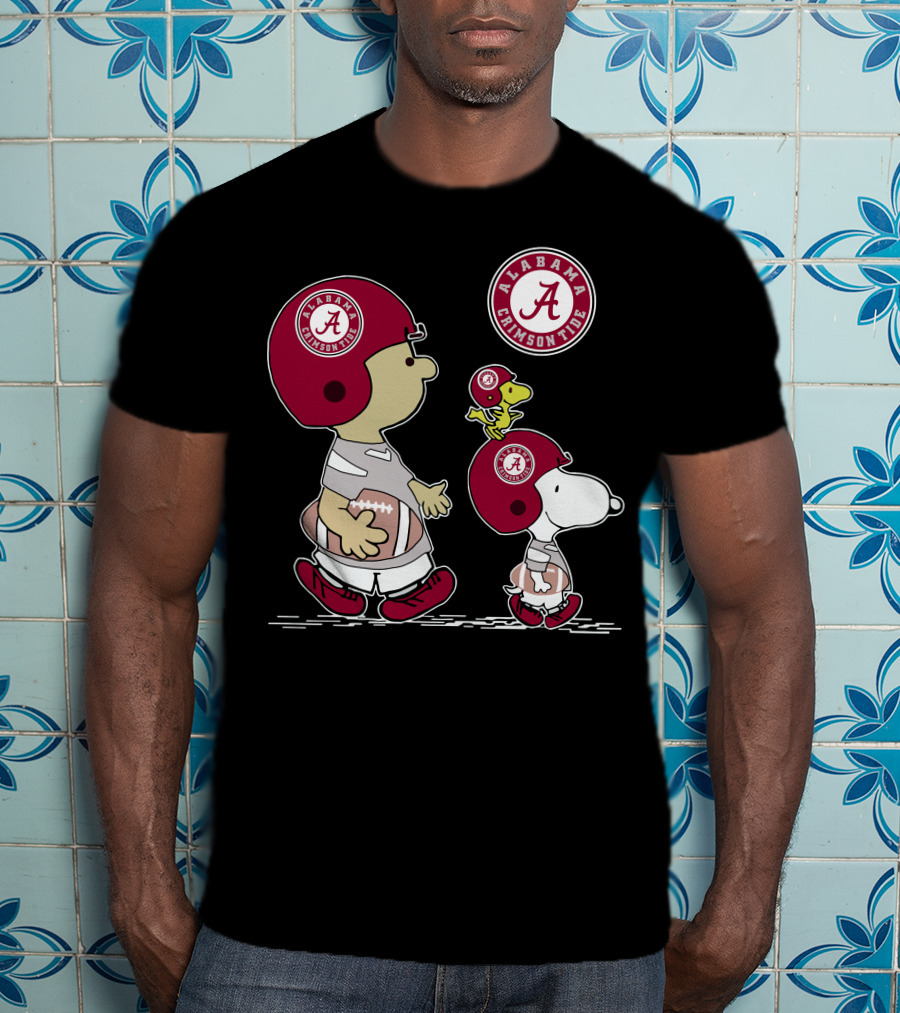 Alabama Crimson Tide Snoopy Woodstock Football Helmet T-Shirt