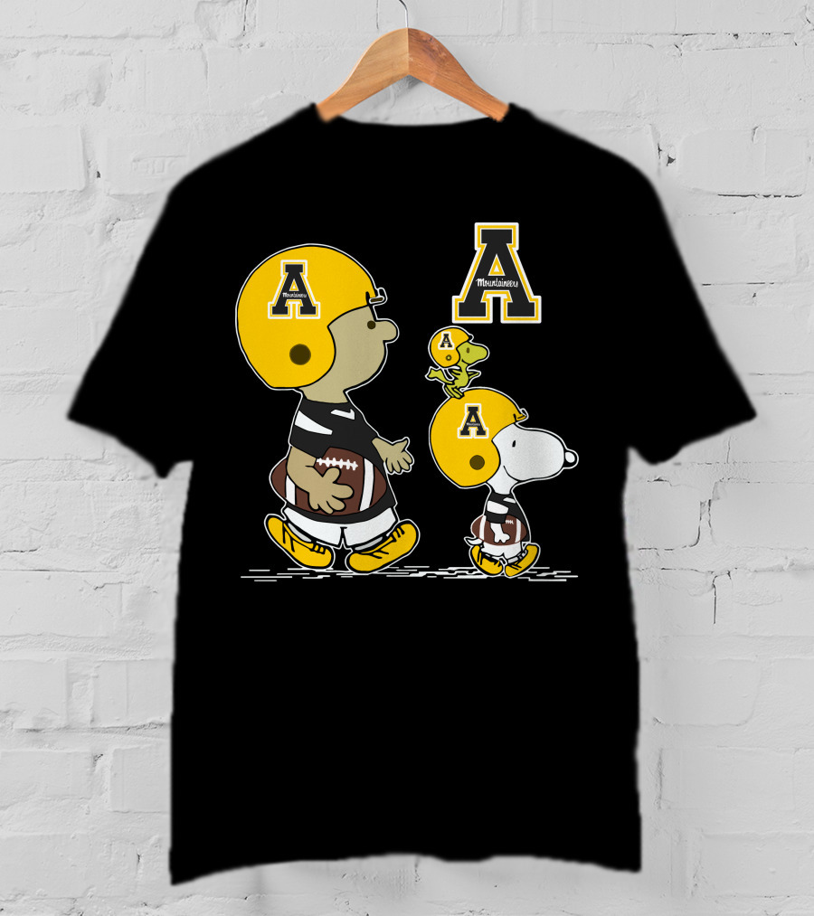 Appalachian State Mountaineers Snoopy And Woodstock Football Helmet T-Shirt