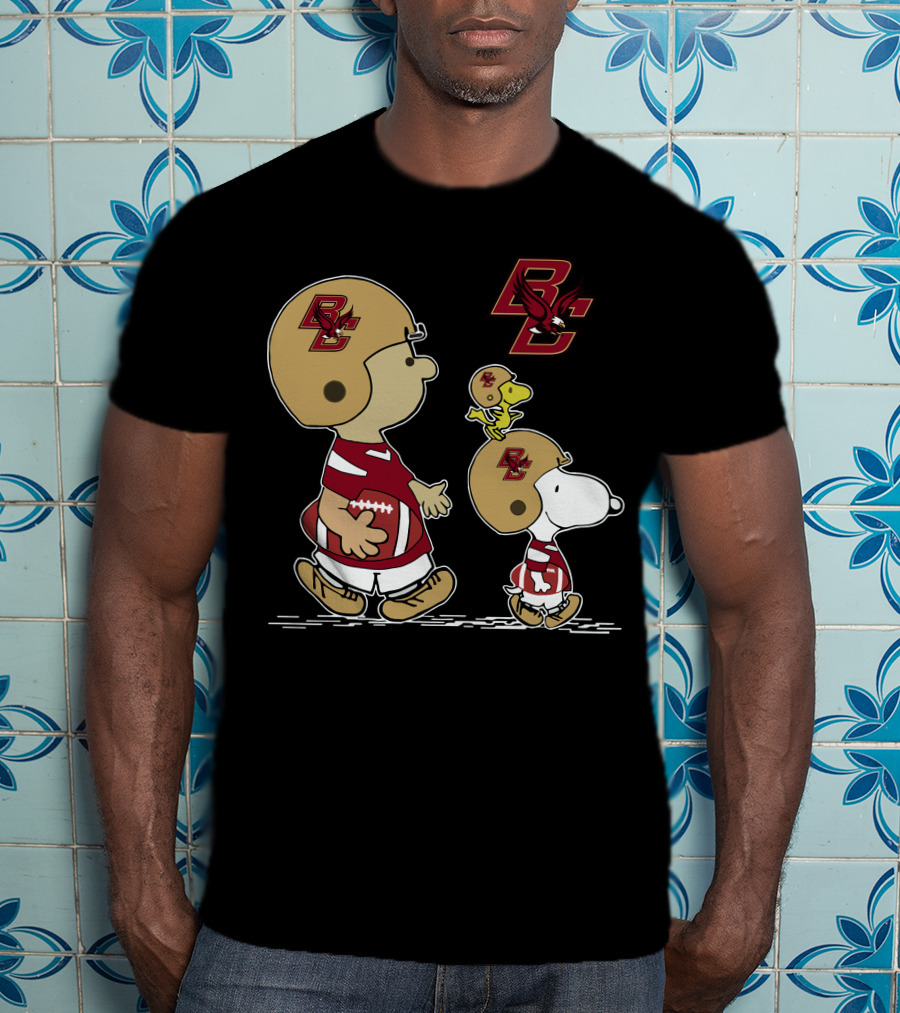 Boston College Eagles Snoopy And Woodstock Football Team Spirit T-Shirt