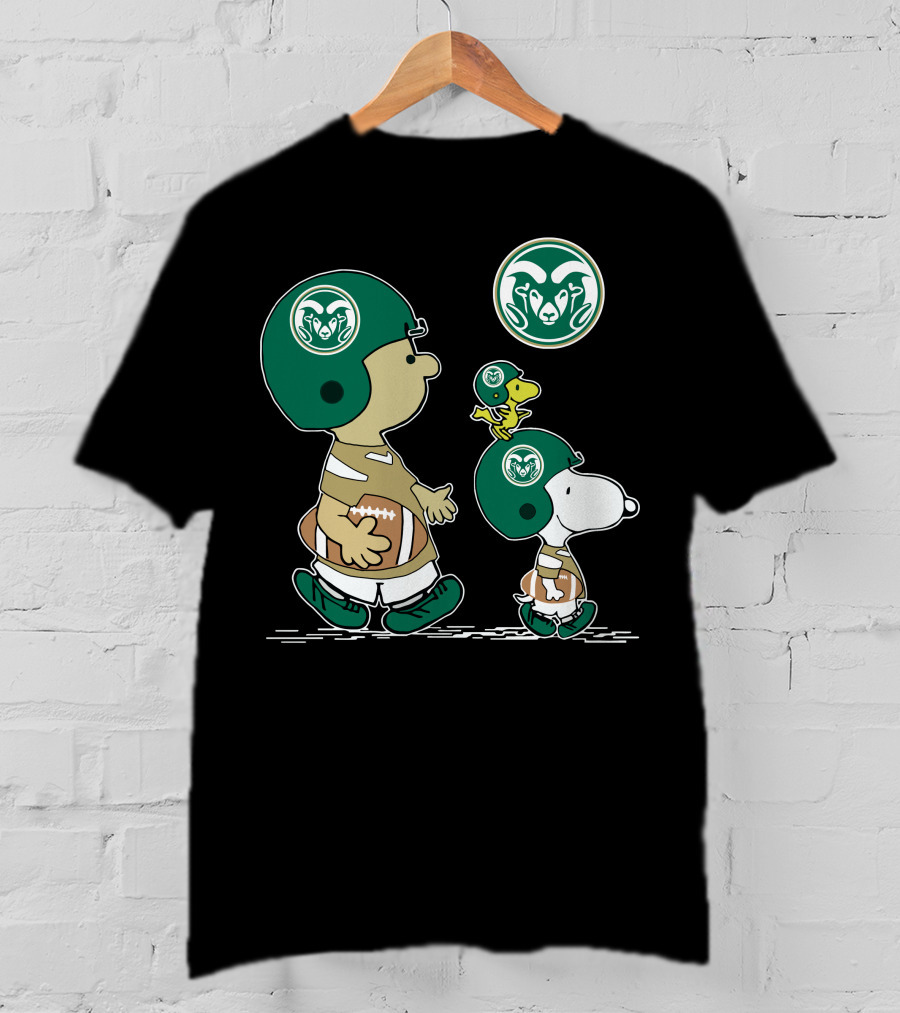Colorado State Rams Football Snoopy And Woodstock Team Helmet T-Shirt