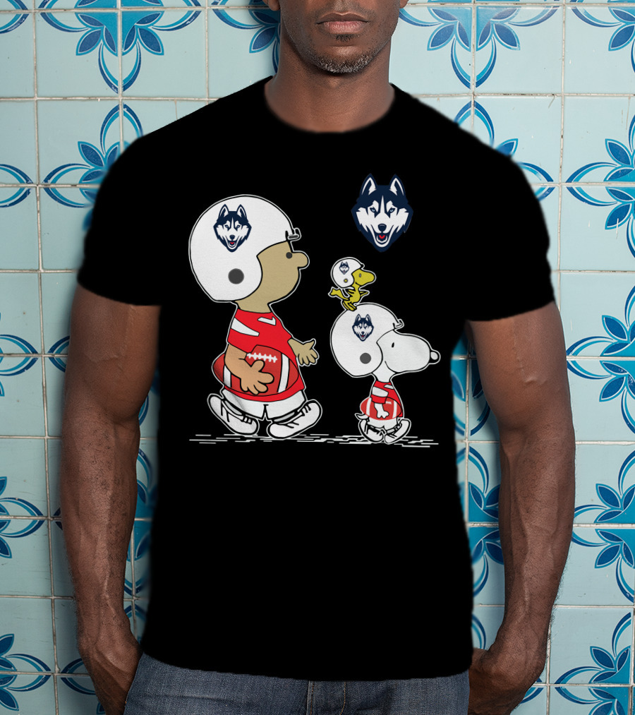 Connecticut Huskies Snoopy Football Team Pals T-Shirt