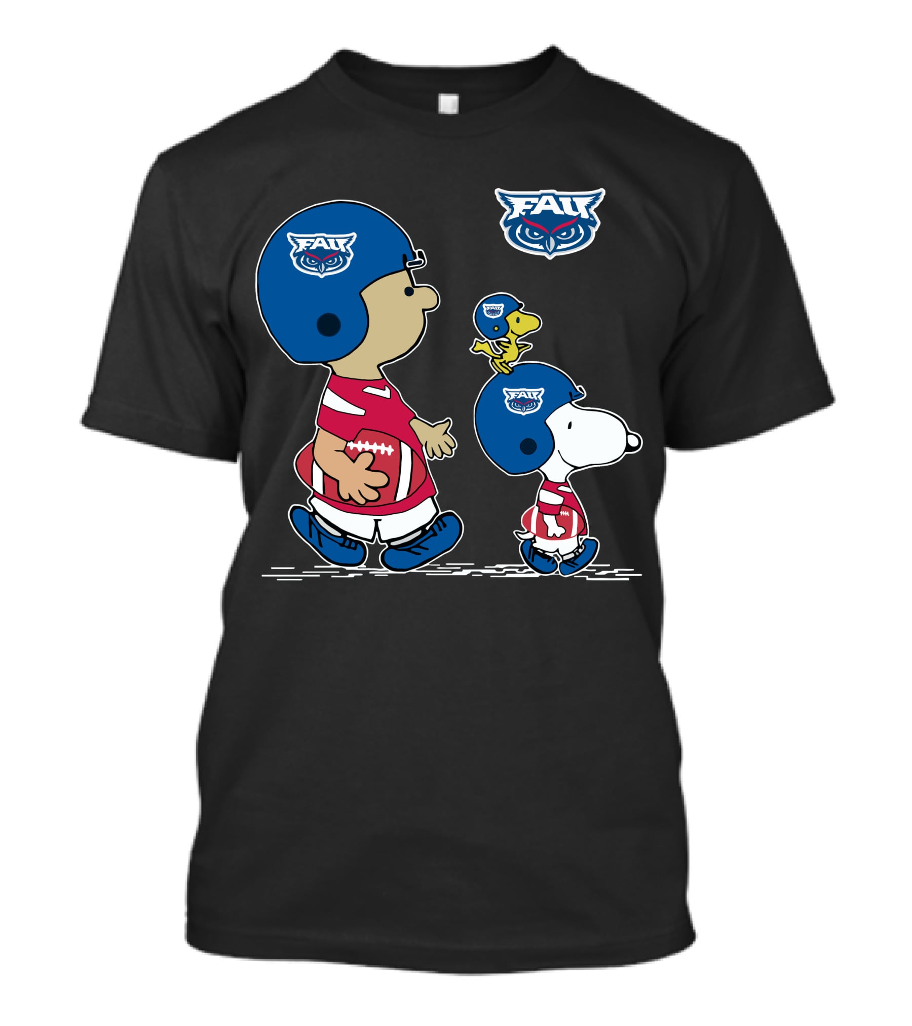 Florida Atlantic FAU Snoopy Football Peanuts Characters T-Shirt