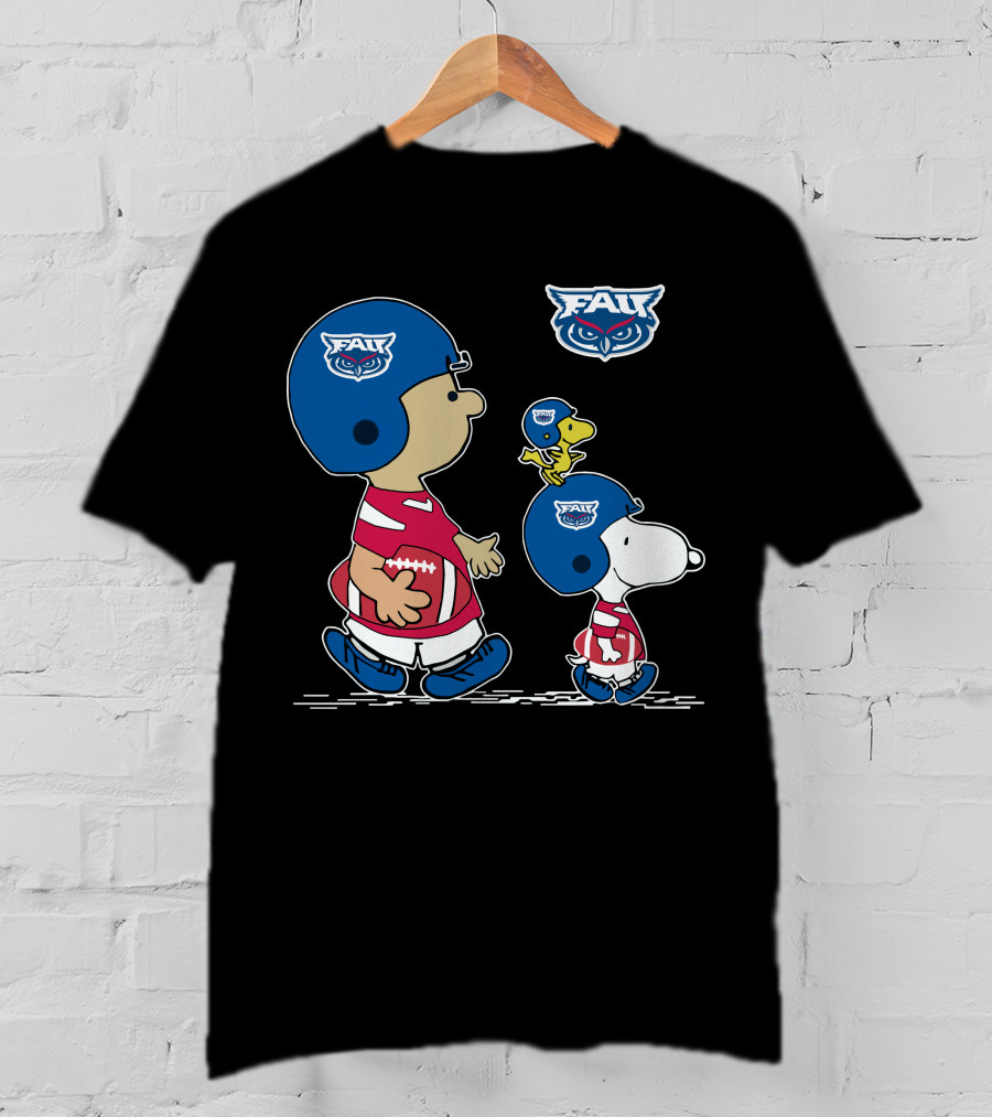 Florida Atlantic FAU Snoopy Football Peanuts Characters T-Shirt