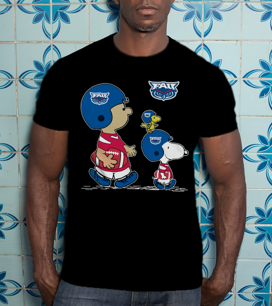 Florida Atlantic FAU Snoopy Football Peanuts Characters T-Shirt