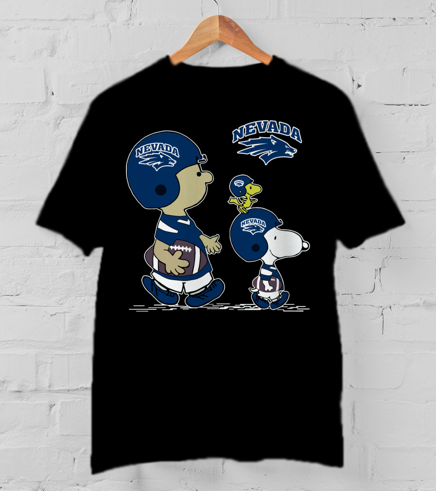 Nevada Wolf Pack Snoopy Football Peanuts Characters T-Shirt