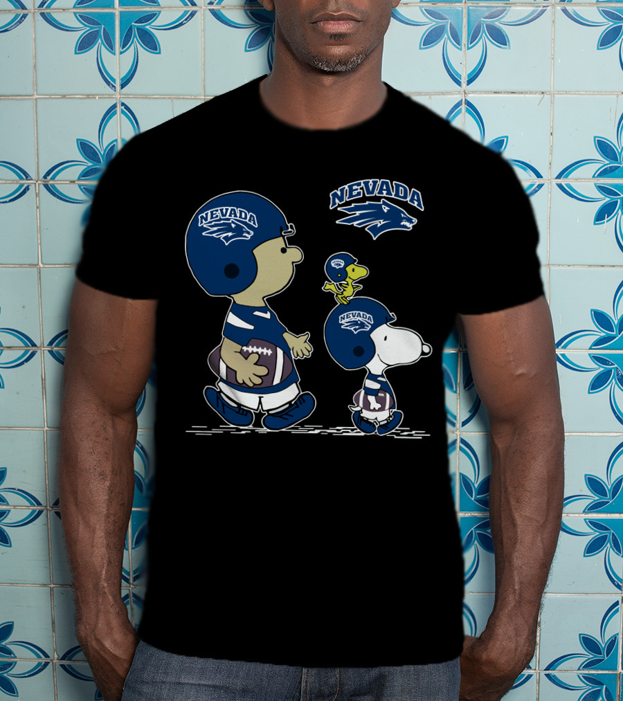 Nevada Wolf Pack Snoopy Football Peanuts Characters T-Shirt