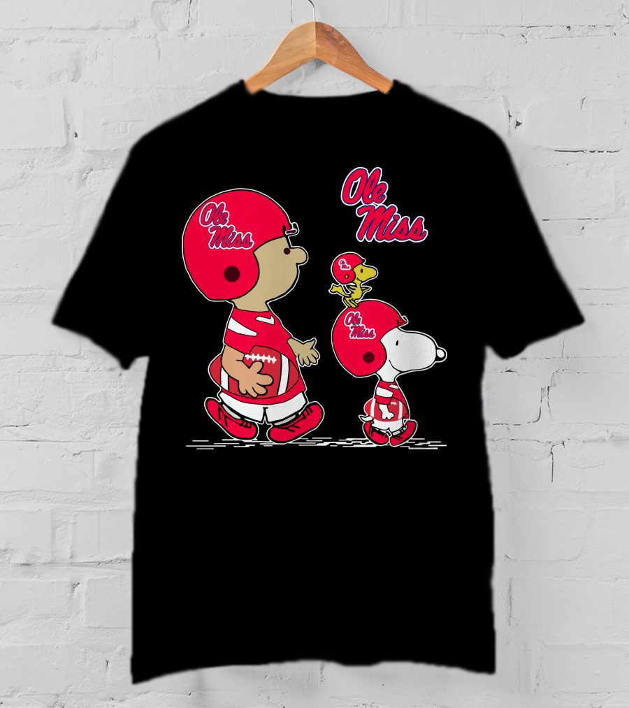 Ole Miss Football Snoopy And Woodstock Team Spirit T-Shirt