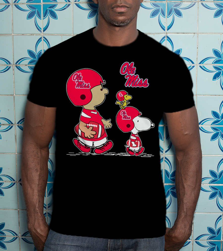 Ole Miss Football Snoopy And Woodstock Team Spirit T-Shirt