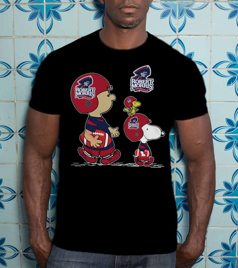 Robert Morris Colonials Snoopy Football Helmet T-Shirt