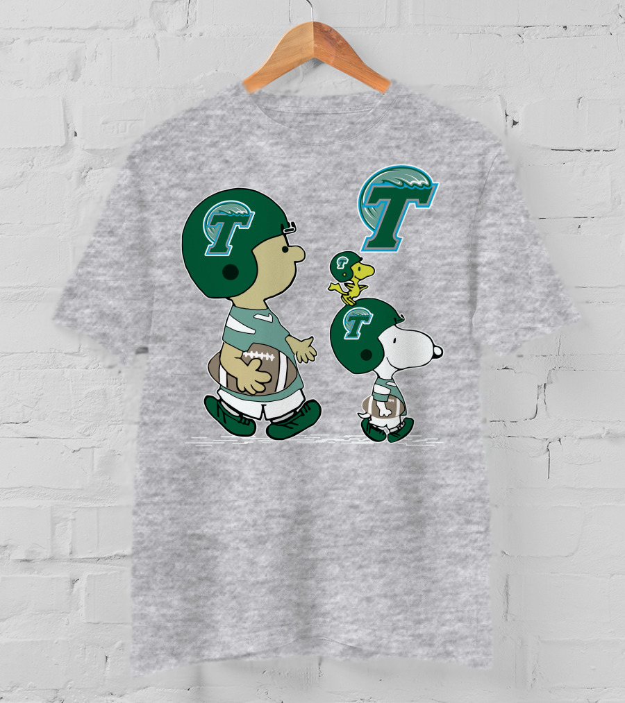 Tulane Football Snoopy And Woodstock Peanuts Characters T-Shirt