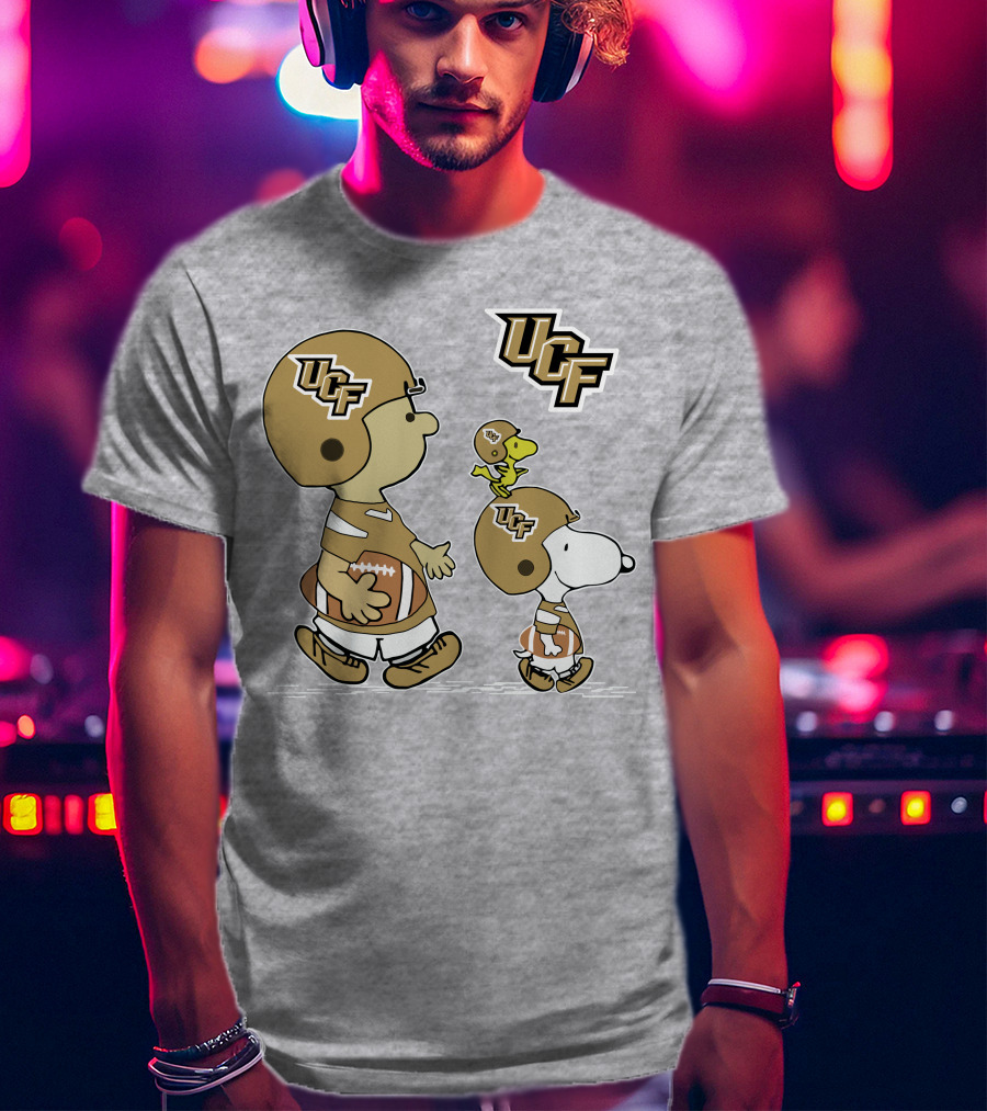 UCF Snoopy Football Charlie Woodstock Helmet Peanuts T-Shirt