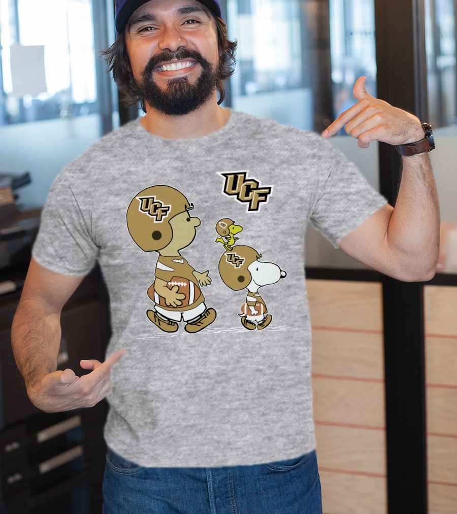 UCF Snoopy Football Charlie Woodstock Helmet Peanuts T-Shirt