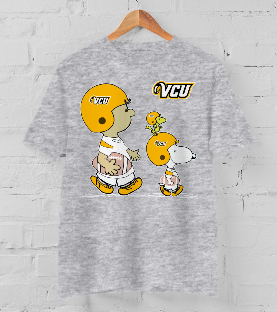 VCU Football Snoopy And Woodstock In Helmets T-Shirt