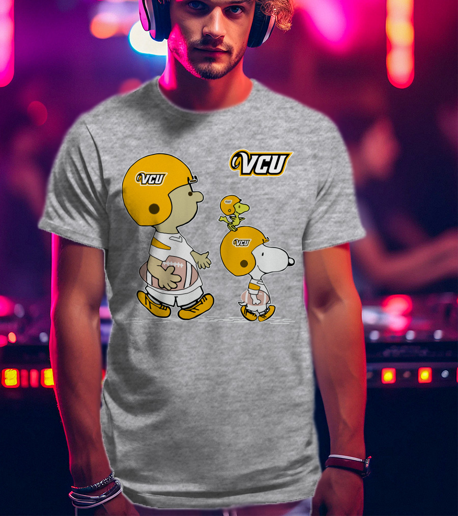 VCU Football Snoopy And Woodstock In Helmets T-Shirt
