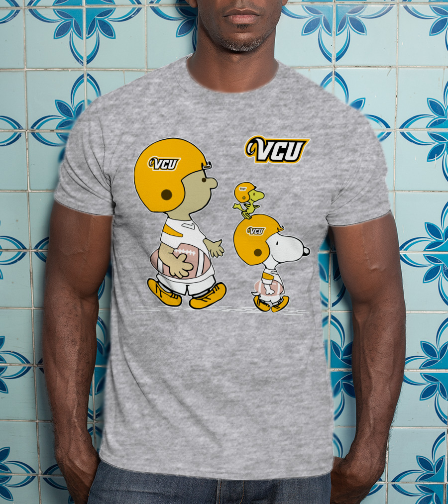 VCU Football Snoopy And Woodstock In Helmets T-Shirt