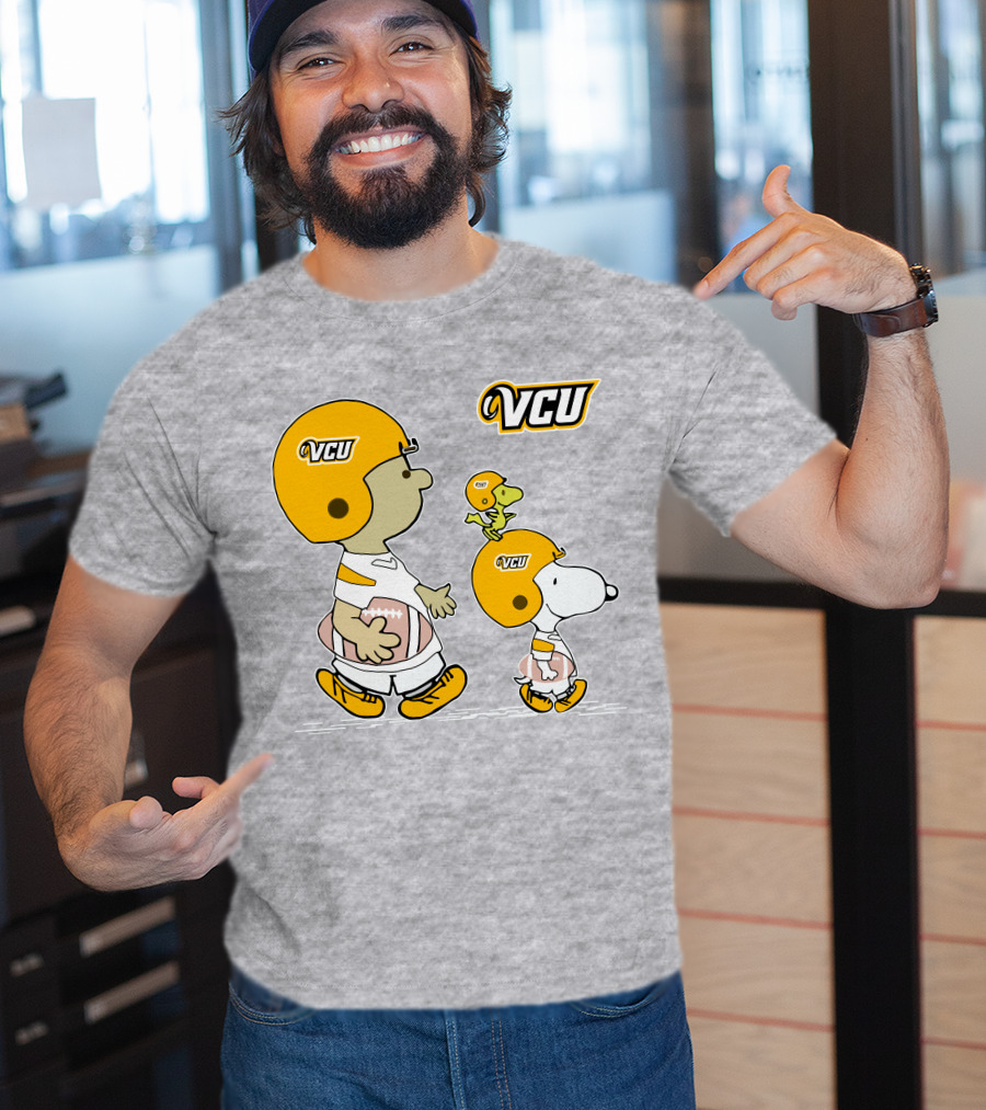 VCU Football Snoopy And Woodstock In Helmets T-Shirt