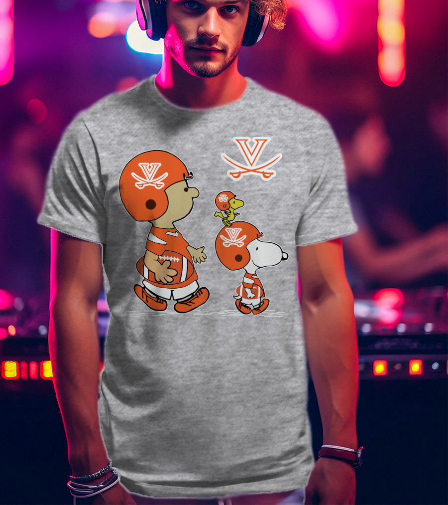 Virginia Cavaliers Snoopy Charlie Brown Football Peanuts T-Shirt