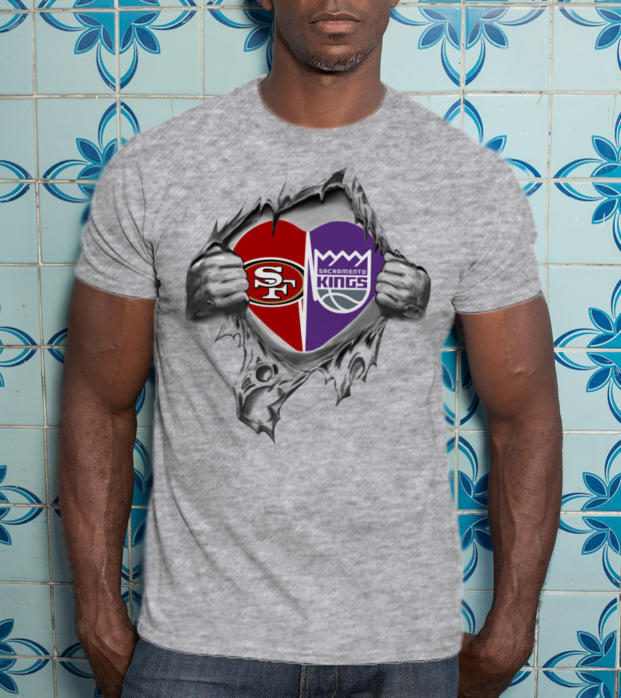 SF 49Ers Sacramento Kings Heart T-Shirt