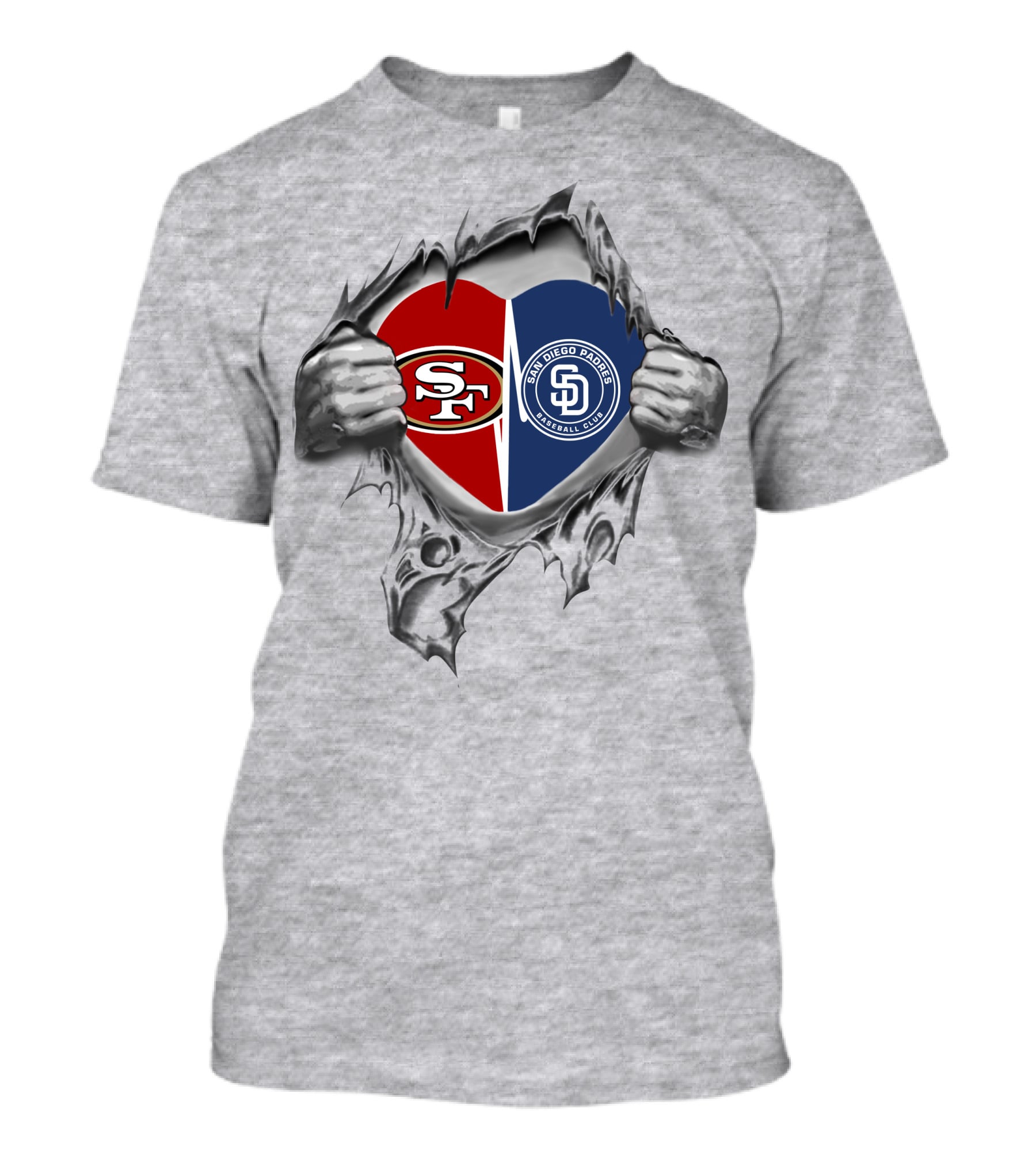 SF 49ers San Diego Padres It's In My Heart Football Baseball T-Shirt