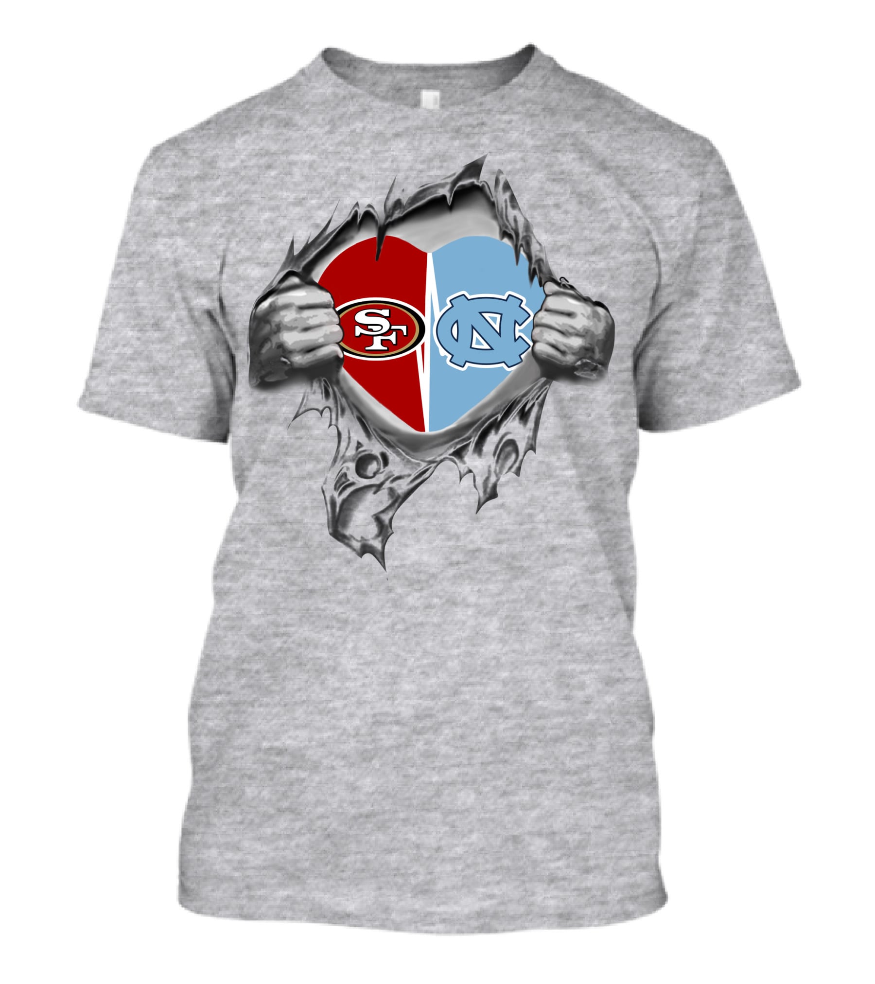 49Ers SF And UNC Tar Heels It's In My Heart T-Shirt