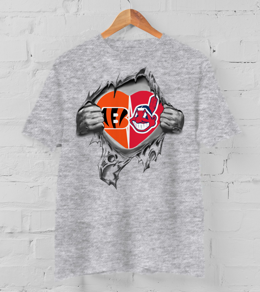 Bengals Indians Heart Inside T-Shirt