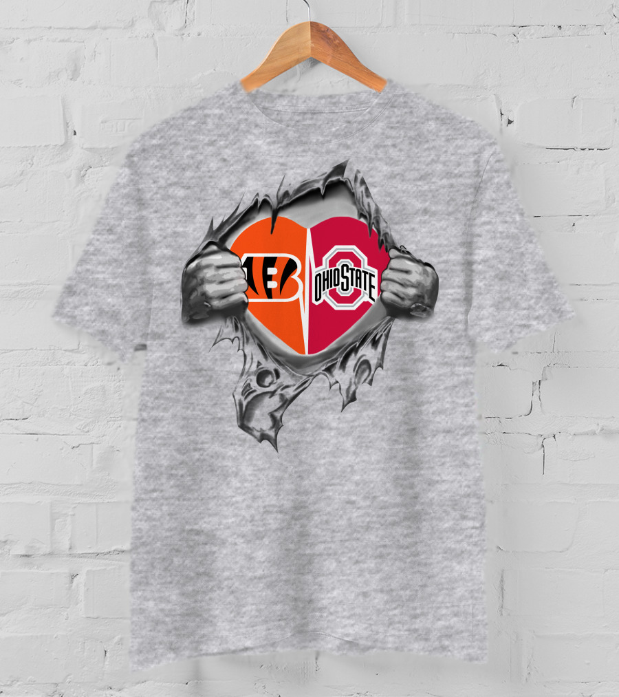 Bengals Ohio State Heart Logo Emblem T-Shirt