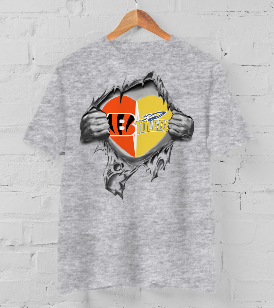 Bengals Toledo Rockets Heart Logo Dual T-Shirt