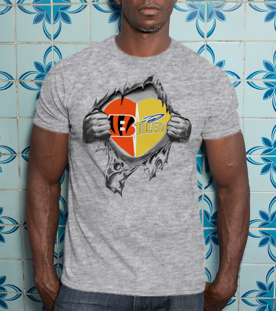 Bengals Toledo Rockets Heart Logo Dual T-Shirt
