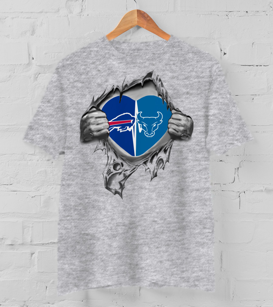 Bills Buffalo Bulls Heart Tear Elements T-Shirt