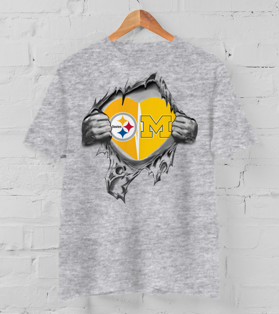 Steelers Heart Michigan Split T-Shirt
