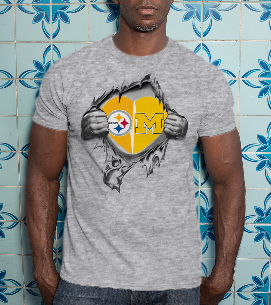 Steelers Heart Michigan Split T-Shirt