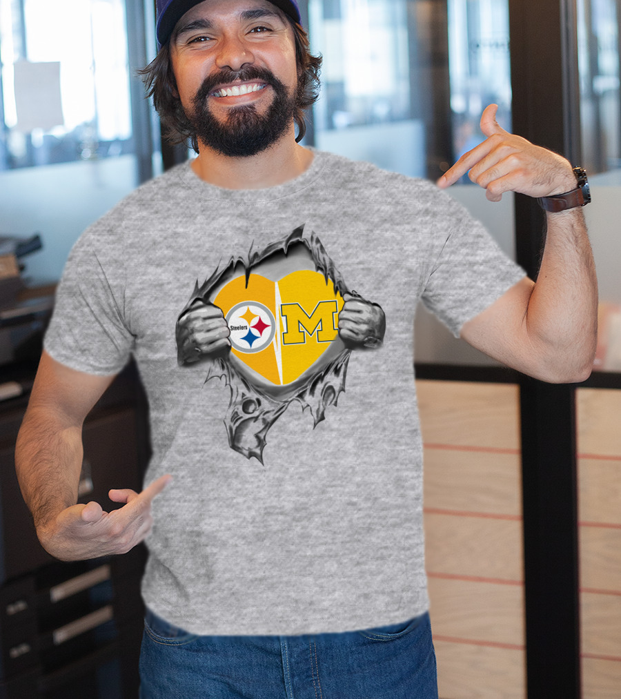 Steelers Heart Michigan Split T-Shirt