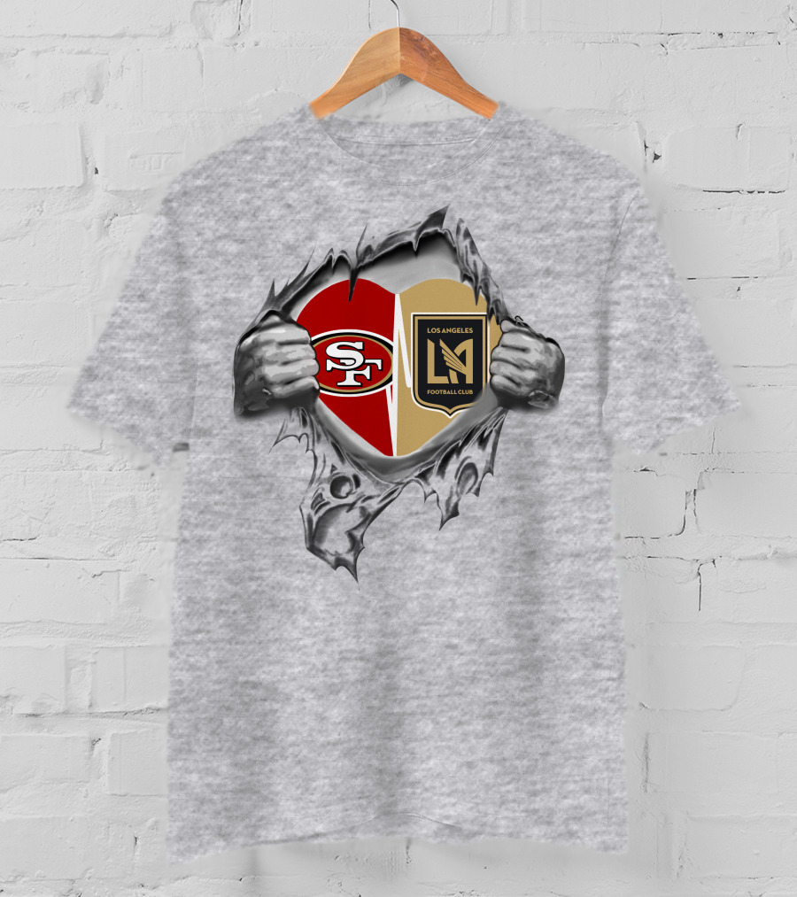SF 49Ers Los Angeles FC Heart And Hands T-Shirt