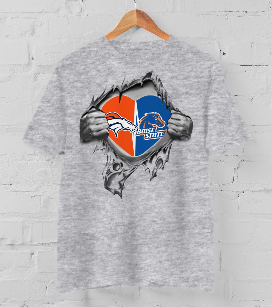 Broncos Boise State Heart Dual T-Shirt