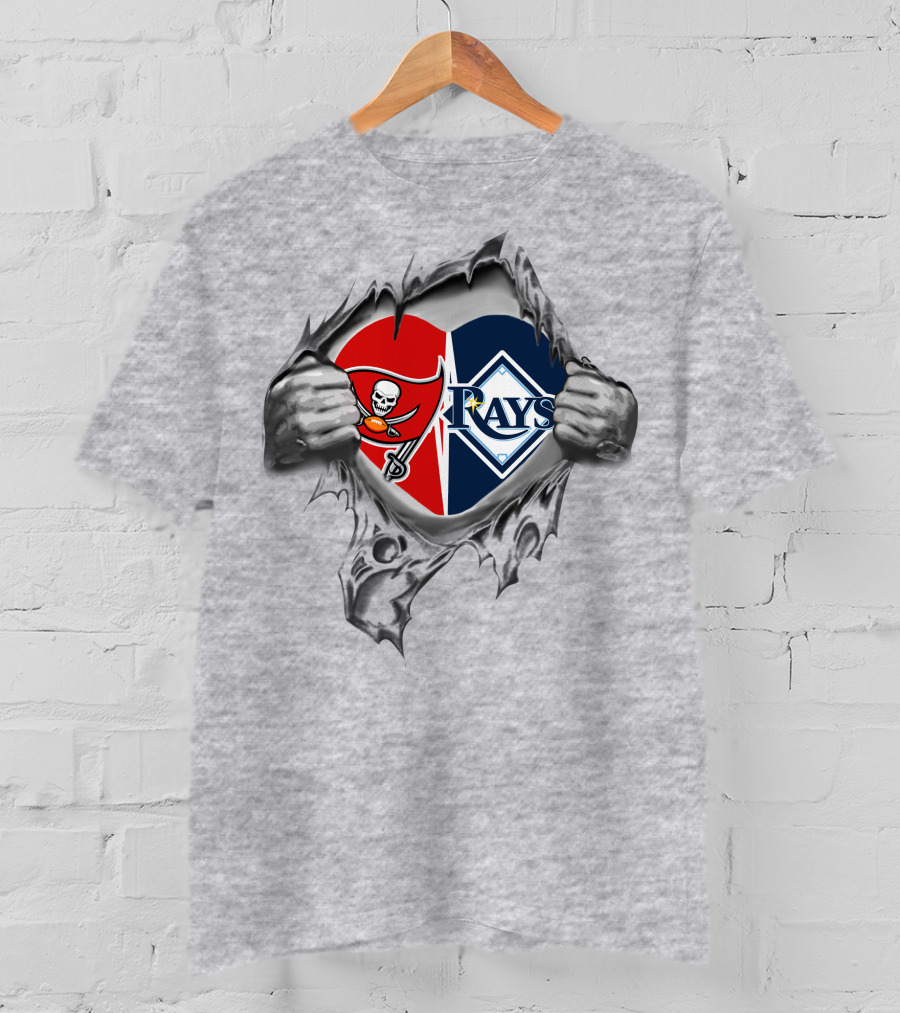 Tampa Bay Buccaneers Rays Heart Combo T-Shirt