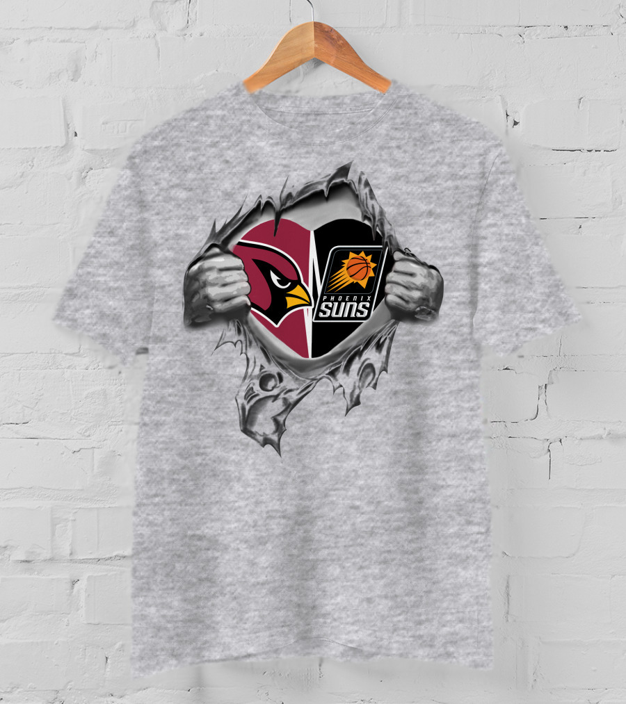 Cardinals Suns Heart Phoenix Logos Peeling T-Shirt