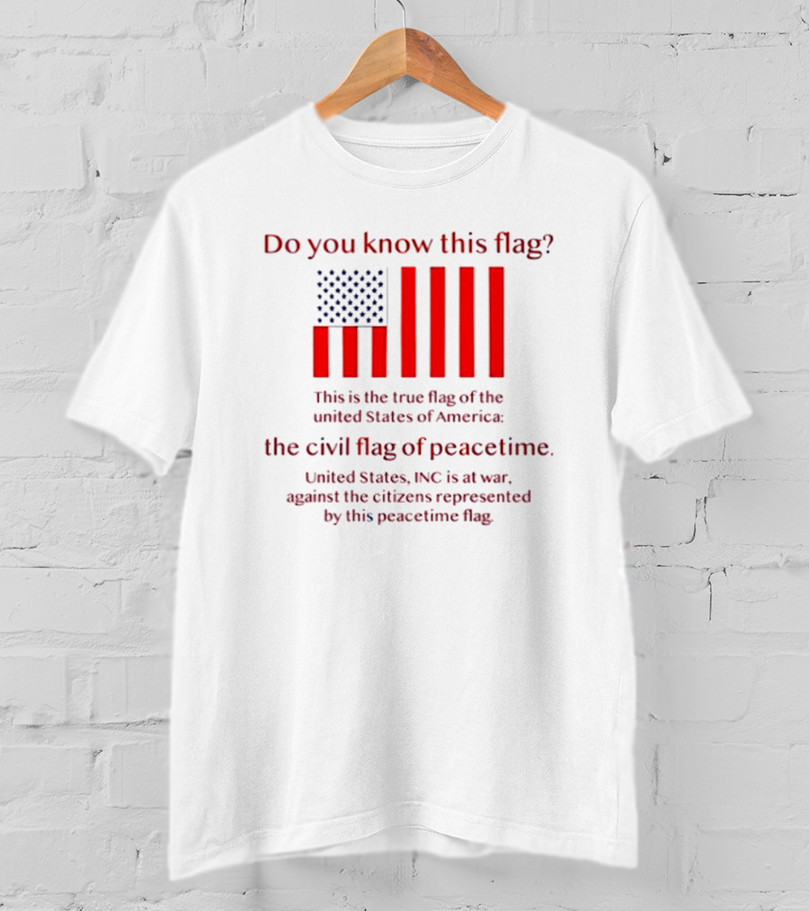 Do You Know This Flag True Flag Of The United States Civil Flag Of Peacetime United States INC At War Against Citizens T-Shirt