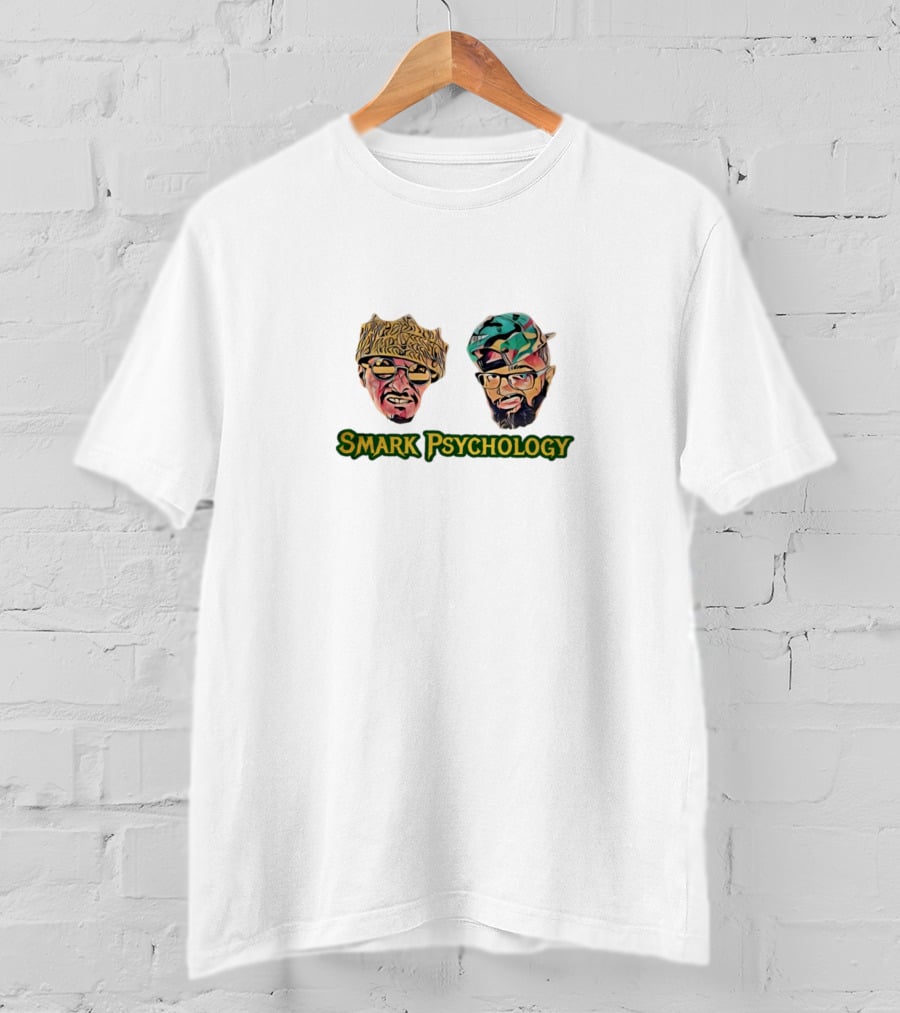Smark Psychology Two Illustrated Faces With Hats And Glasses T-Shirt