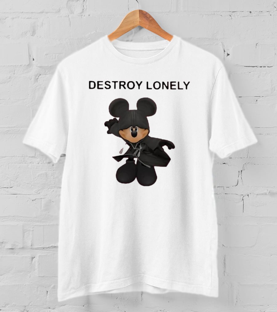 Destroy Lonely Mickey Mouse Black T-Shirt