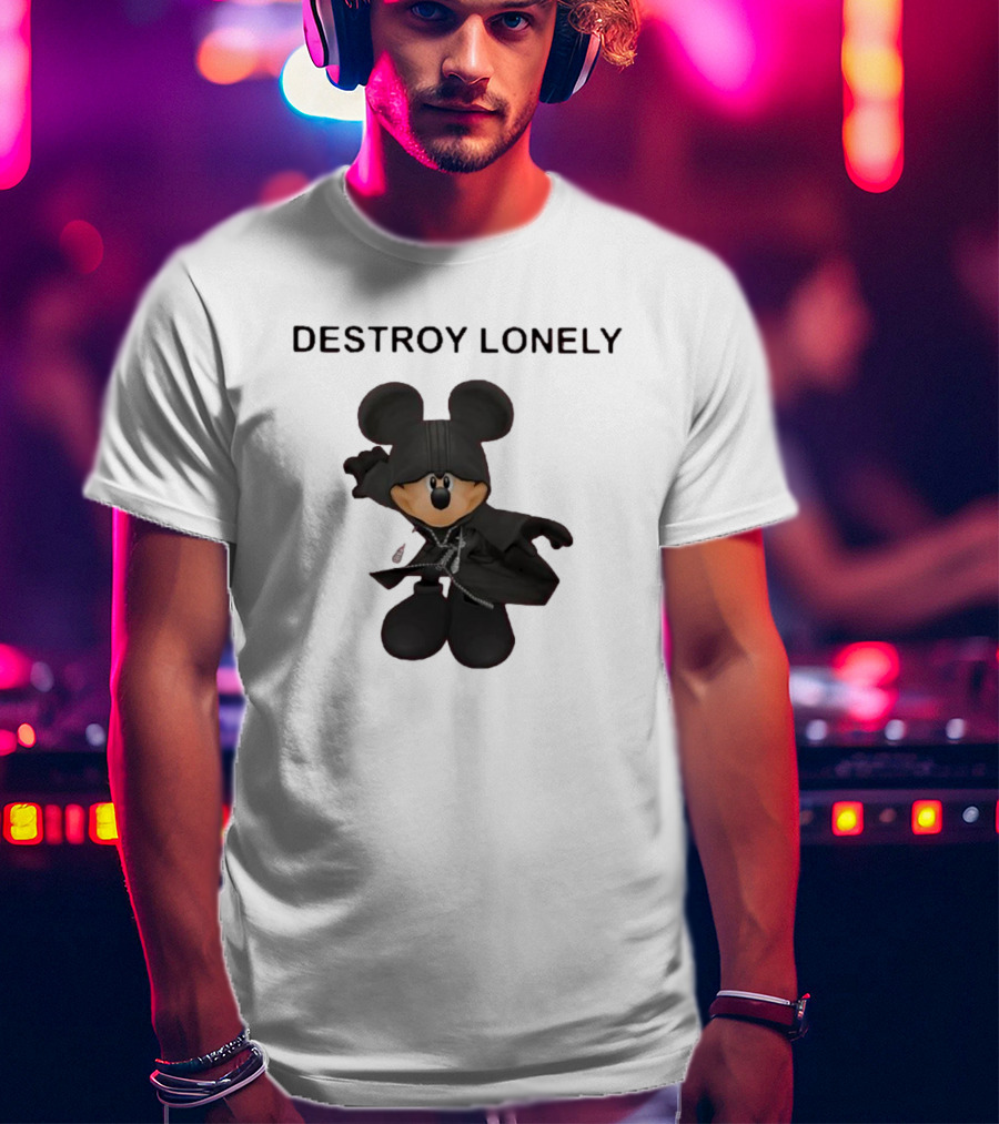 Destroy Lonely Mickey Mouse Black T-Shirt