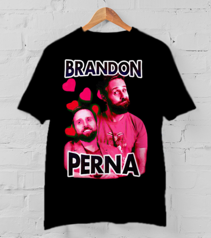 Brandon Perna Heart Icons Red Shirt Pose T-Shirt