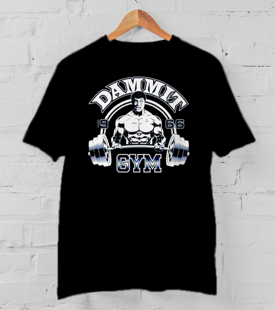 Dammit Gym 1966 Bodybuilder With Barbell T-Shirt