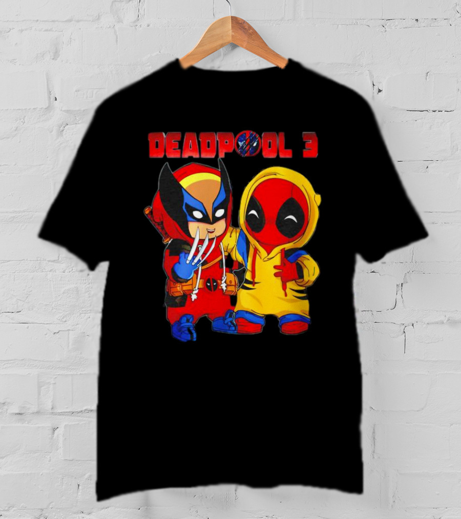 Deadpool 3 Wolverine And Deadpool Cartoon Characters T-Shirt
