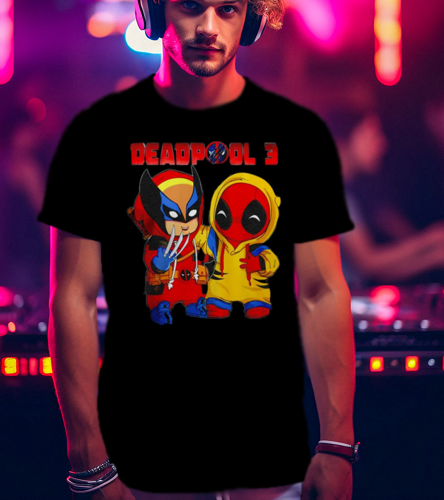 Deadpool 3 Wolverine And Deadpool Cartoon Characters T-Shirt