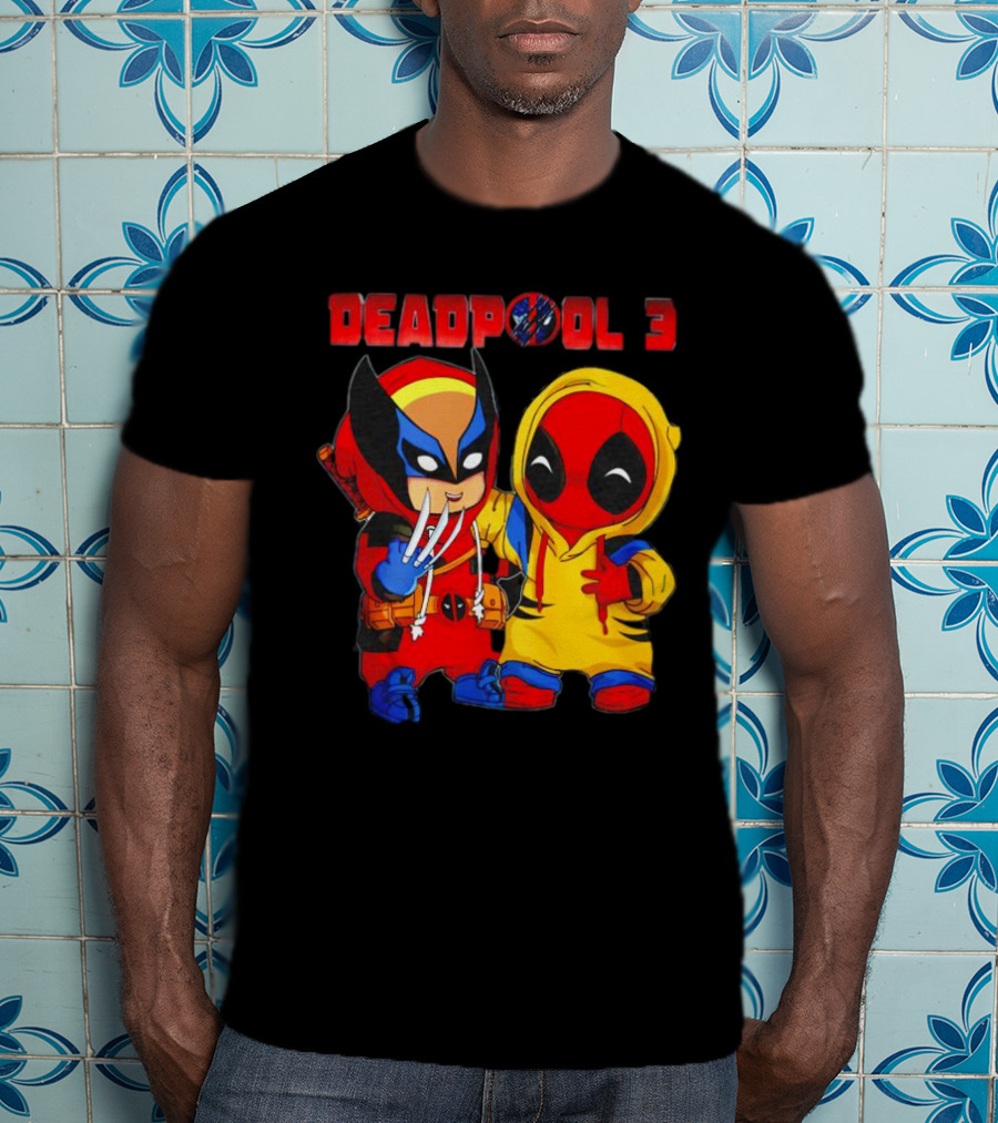 Deadpool 3 Wolverine And Deadpool Cartoon Characters T-Shirt
