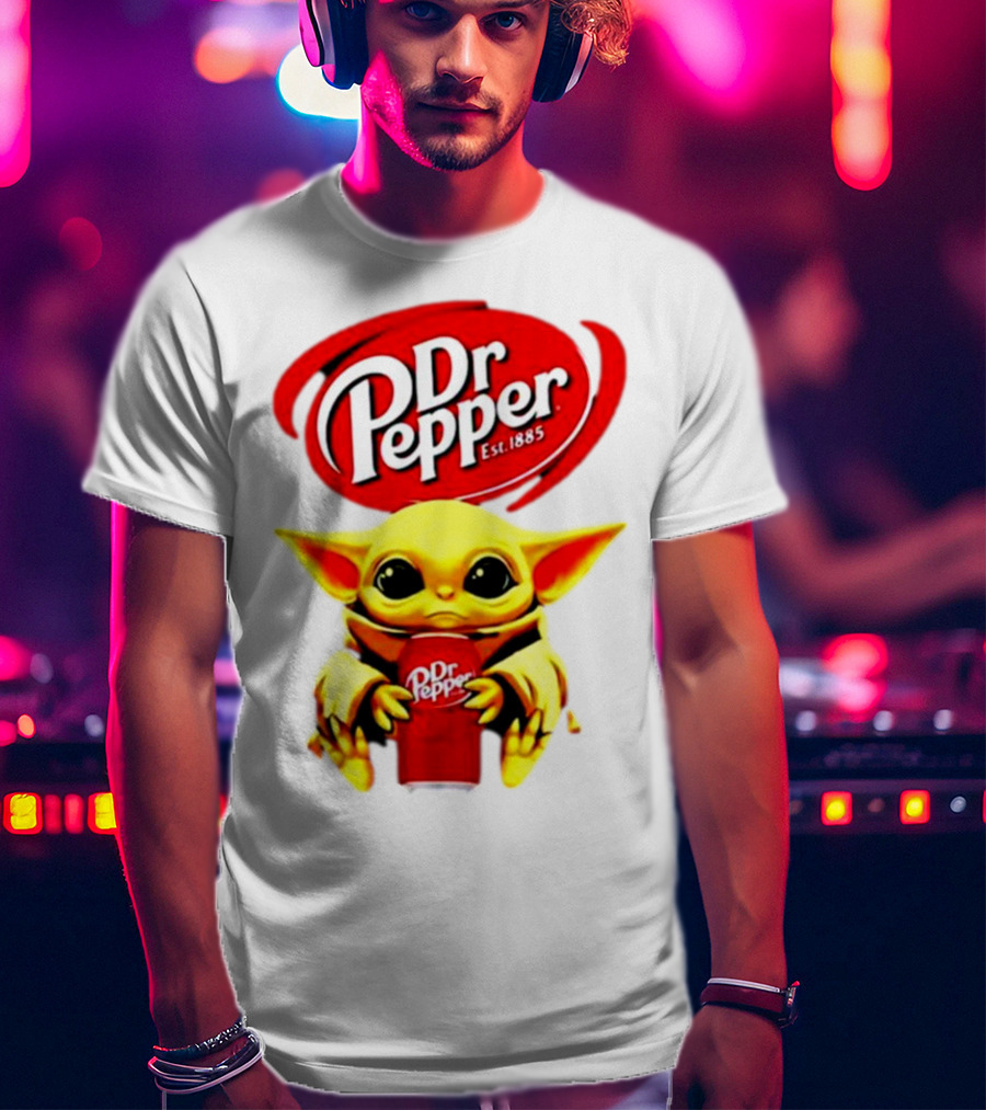 Dr Pepper Baby Yoda Holding Soda Can T-Shirt