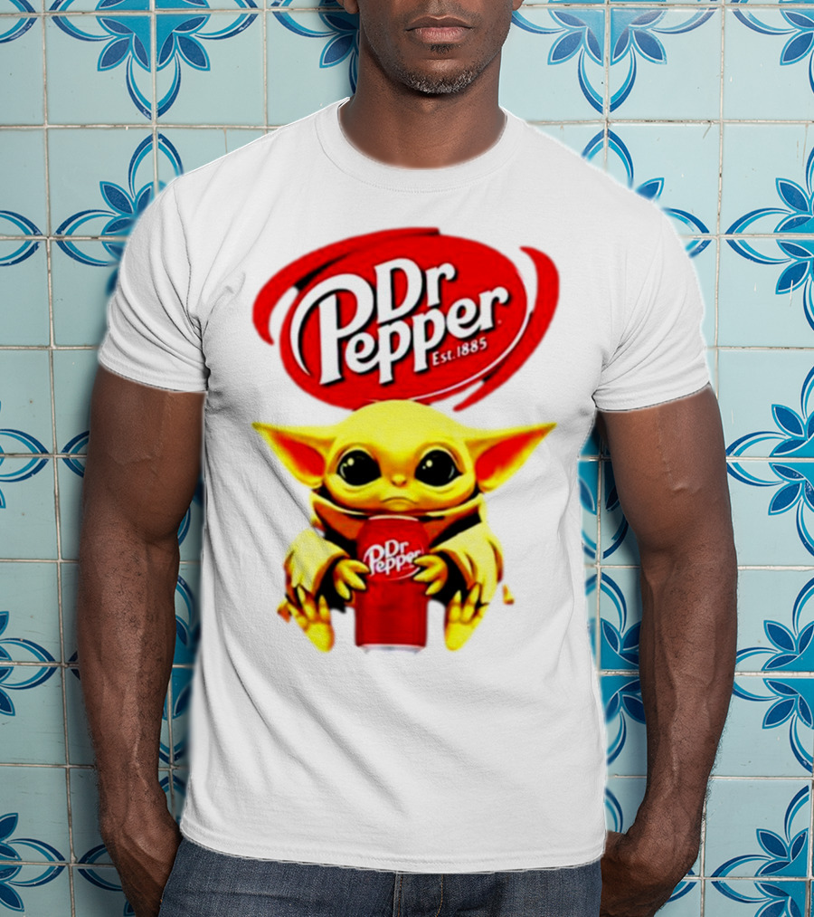 Dr Pepper Baby Yoda Holding Soda Can T-Shirt